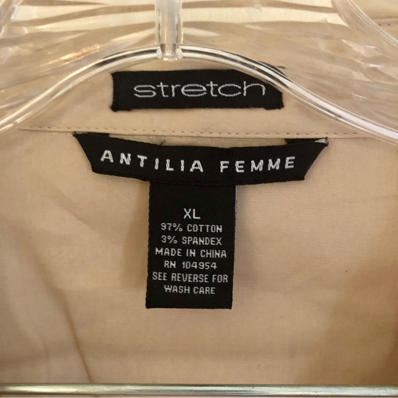 Vintage Y2K Antilia Femme Khaki Button Down Blouse - Picture 6 of 11